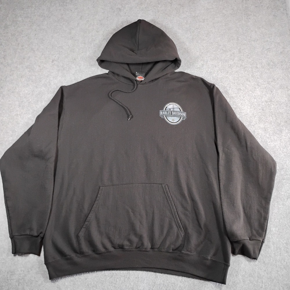 Harley-Davidson San Francisco California Black Graphic Hoodie Mens 2XL